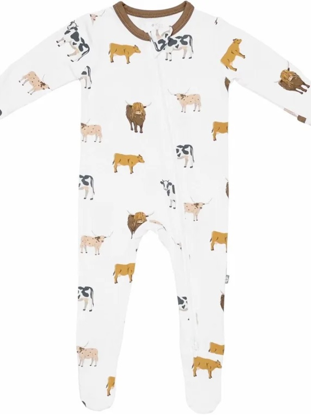 Kyte BABY Cream Horned Cow Animal Footie Onesie